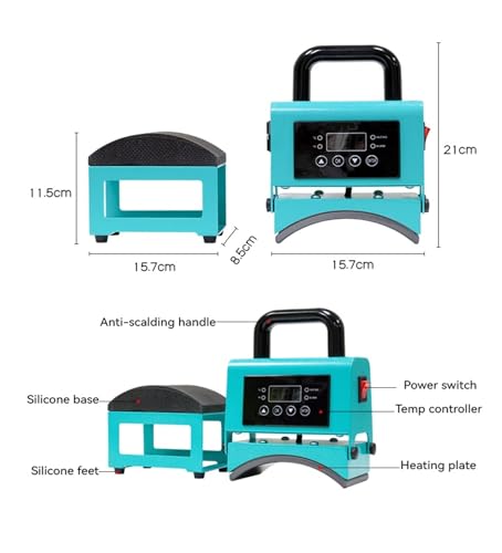 Prensa de calor para gorras mini con control LCD miniatura 4