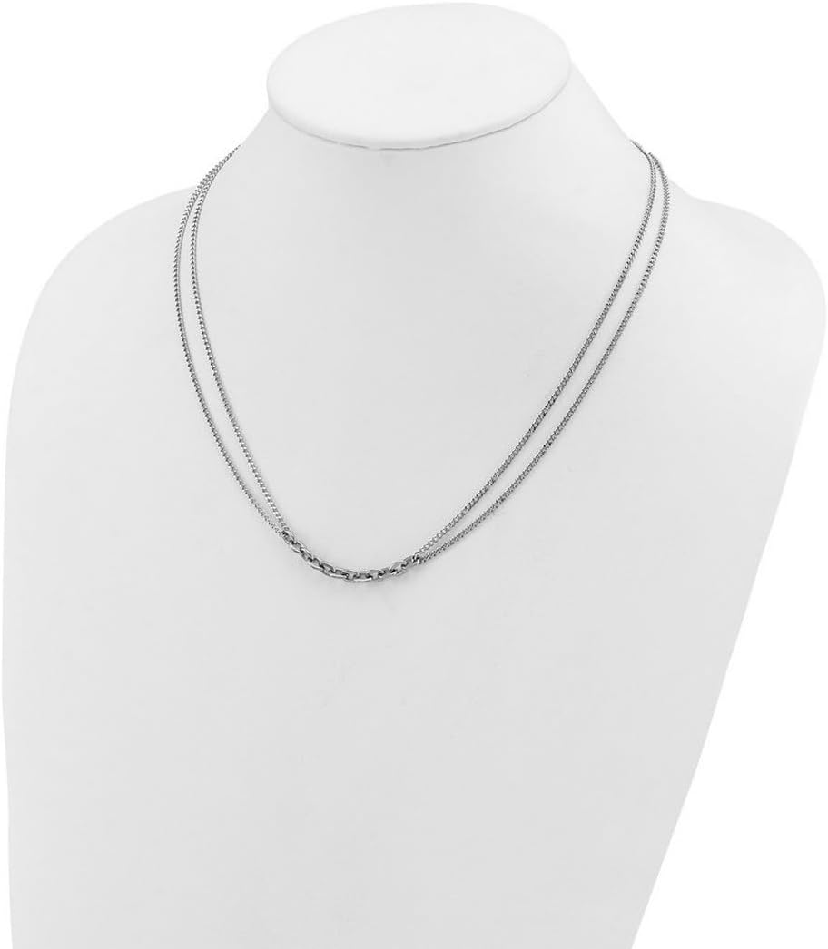 JewelryWeb 4.6mm Stainless Steel Polished Two-strand +2in Necklace 18 Inch Strand Necklace for Women