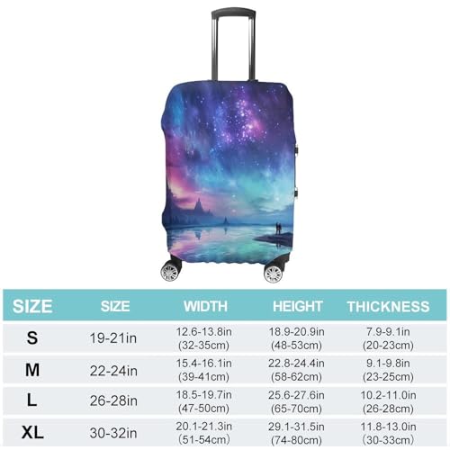 Northern Lights Luggage Cover, Washable Elastic Suitcase Cover Protector Fit 18-32 Inch Luggage2