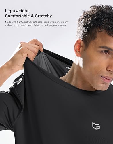 Image of G Gradual Men's Sun Protection Swim Shirt UPF 50+ Rash Guard Short Sleeve Quick Dry Water Hiking Workout Shirts for Men