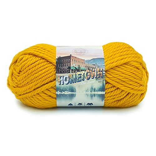 Image of Lion Brand Yarn 135-159 Hometown Yarn, Madison Mustard (1 skein) | Super Bulky Acrylic Fiber for Warm Crochet Blankets, Knit Winter Hats, Chunky Cardigans, Soft Scarves, Weaving