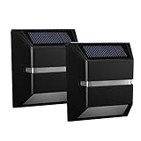 Mpow 2-Pack Solar Fence Light, Solar Powered Waterproof Fence Light with Auto-charging for Stairs, Path Landscape Garden Floor Wall Patio