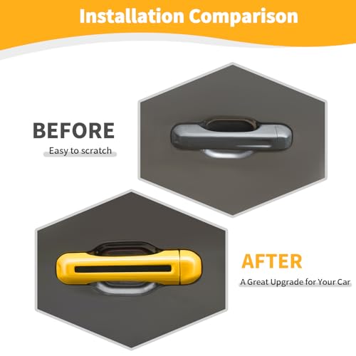 JOSHELA for Jeep JL Tailgate Door Handle Cover Trim Fit for Jeep Wrangler JL JLU 2018 up 4DR Yellow Exterior Accessories 5pcs by JOSHELA - Used condition - Image 3