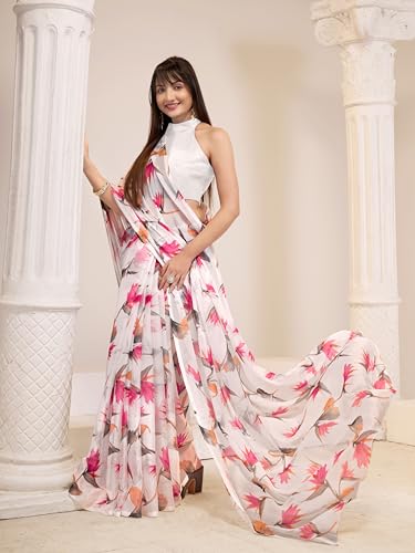 Image of Garden Vareli Floral Print Nara Chiffon Saree 73475