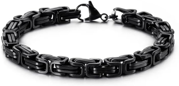 Grandson Bracelet Gift from Grandma and Grandpa, Black Link Bracelet For Grandson From Grandparents, Graduation Christmas Birthday Gifts With Message Card - Image 7