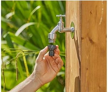 Gardena przyłącze kranowe Profi-System: przyłącze kranowe do kranów z gwintem 33,3 mm (G 1"), zapewniające większy przepływ wody (2802-20)