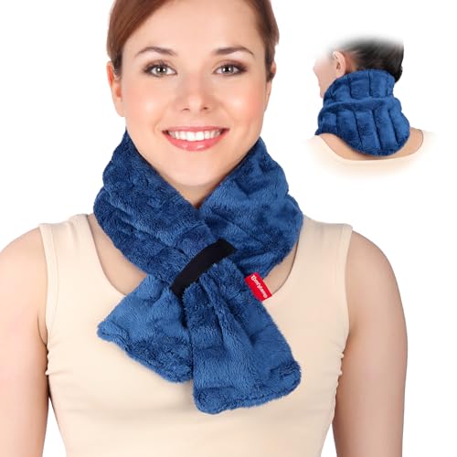 Comfytemp Microwavable Heating Pad for Neck Shoulders FSA Eligible HSA 334 Moist Heat Neck Wrap Warmer for Pain Relief Microwave Heating Pad Warm Compress Women Gift Fathers Day Dad Men Gift