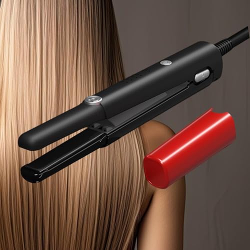 FLCPJGV Modelador de Cabelo Portátil com Placas de Cerâmica E 4 Níveis de Temperatura, Preto