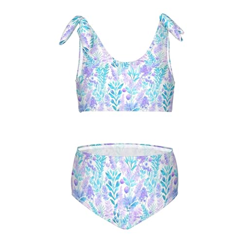 Blue Comfrey Girls Tankini Swim Set, Two Piece Swimsuits Summer Bikini Swimwear Set for Girls, 4T