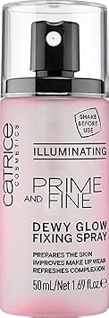 Catrice | Prime & Fine Illuminating Dewy Glow Spray | Transparent and Fast Drying Fixing Spray| Paraben Free & Vegan | Cruelty Free (Pack of 1)
