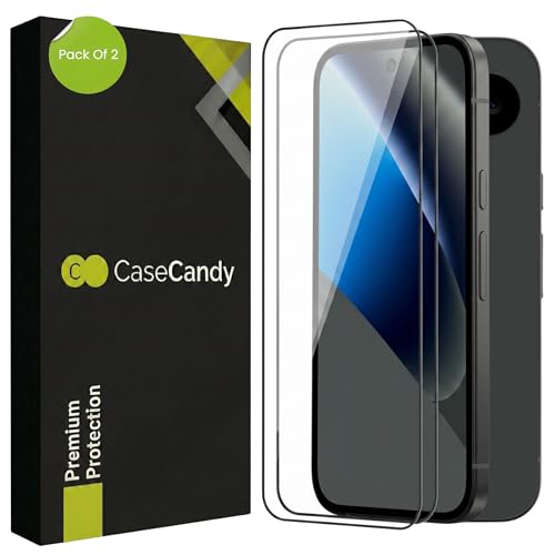 Image of CaseCandy - (Pack 2) Tempered Glass Screen Protector Guard for Google Pixel 9A / Pixel 10A (6.3 inch Screen Size) - 9H Hardness, Military Grade, Anti-Static, Easy Installation Kit - Fingerprint Working