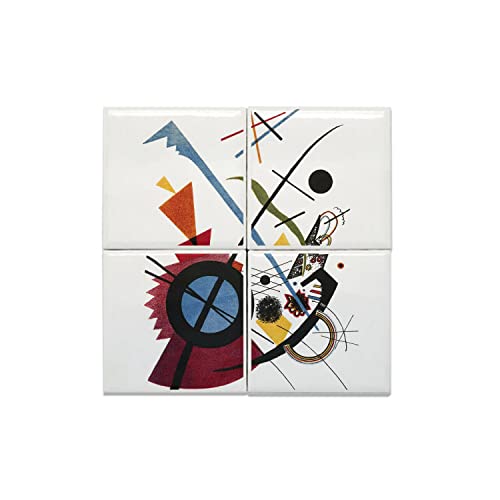 Carreaux céramique d'art Kandinsky pour habiller un mur blanc et personnaliser sa décoration
