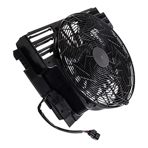 GSHUR A/C AC 12V Radiator Condenser Cooling Fan Compatible With BMW X5 64546921381 674-59632 00-06 Fans and Kits Cover