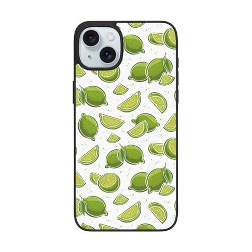 TZTTZT - Funda compatible con iPhone 15, bonita funda de teléfono Fresh Limes compatible con iPhone 15, protección completa de la cámara, protección a prueba de golpes