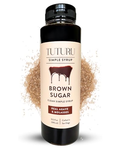 Brown Sugar Agave Simple Syrup for Coffee & Cocktails - Clean Simple Syrup Sweetened with Raw Agave...