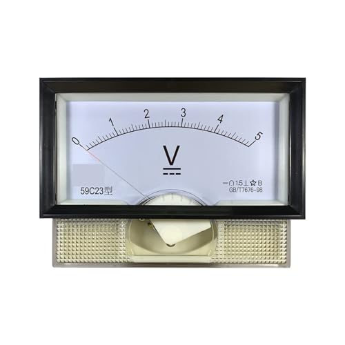 Voltmètre CC 5V encastrable avec cadre noir modèle 59C23 pour tableau électrique