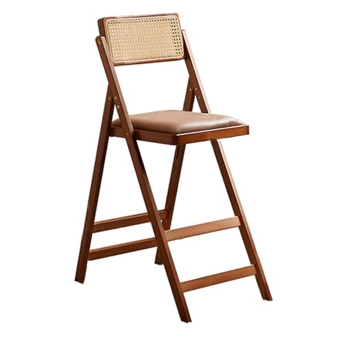 Chaise de salle à manger rembourrée grande taille en bois moderne et dossier rotin naturel