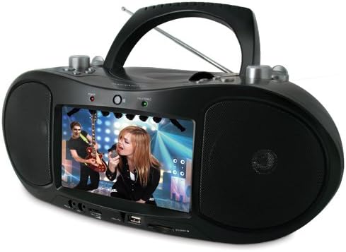 Magnasonic MAG-MDVD500 Portable CD/DVD Player Boombox with 7" Widescreen LCD, AM/FM Radio, Karaoke Function, & MP3/WMA/MPEG4 Playback