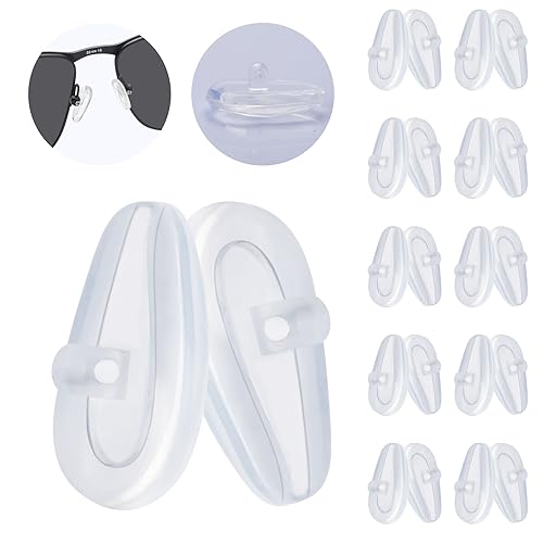Image of 10 Pairs Replacement Silicone Rubber Nose Pieces Compatible with Oakley Wiretap 2.0 /Wingfold /Wingback SQ /Tincup /Tincup Carbon /Tincup 0.5 Ti /Conductor 6(8) /Deadbolt Sunglass,Clear