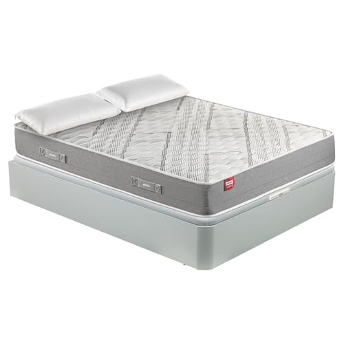 PIKOLIN Pack Colchón Arce + Canapé Blanco + 2 Almohadas Montaje Incluido