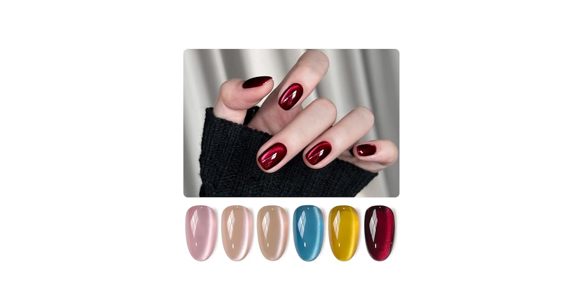 Amazon.com : GAOY Dream World Glitter Red Cat Eye Gel Nail