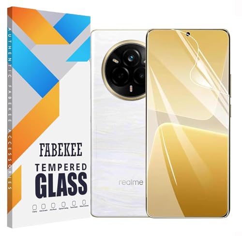 Image of FabeKee Tempered Glass Screen Protector Compatible for realme 14 pro plus, 3in1 | Front And Back Screen Guard With camera lens protector 3 in 1 (Screen Guard)