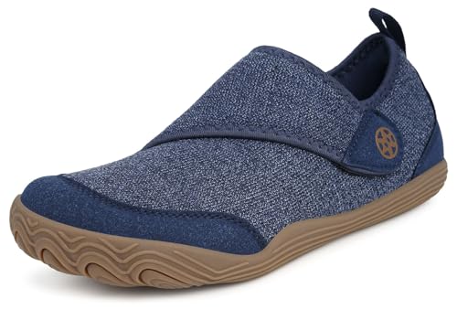 Women's Wide Toe Diabetic Shoes Men's Adjustable Walking Shoes Comfortable Arthritis Edema Barefoot Moccasin Slippers Lightweight Slip On Sandals Non-Slip Zero Drop Sole Blue