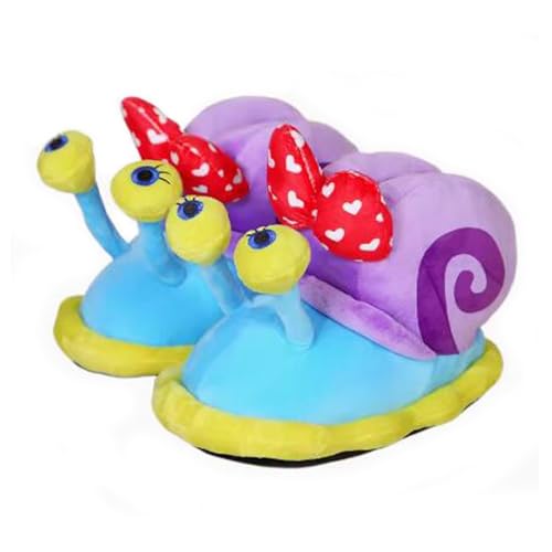 LIZIFIMO Women's Winter Lovely Warm Gary Snail Shape Cotton Slippers Girls House Indoor Plush Shoes
