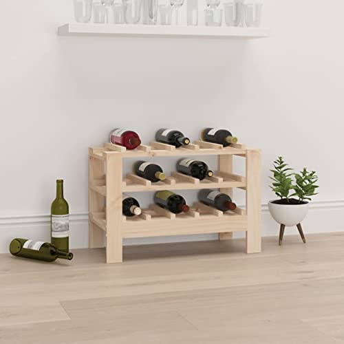 Soporte para botellas de vino de madera de pino 61.5x30x42 cm