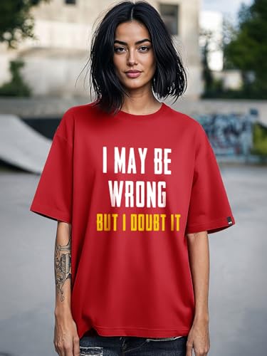 Image of Bewakoof Women's Typography Oversized Fit T-Shirt