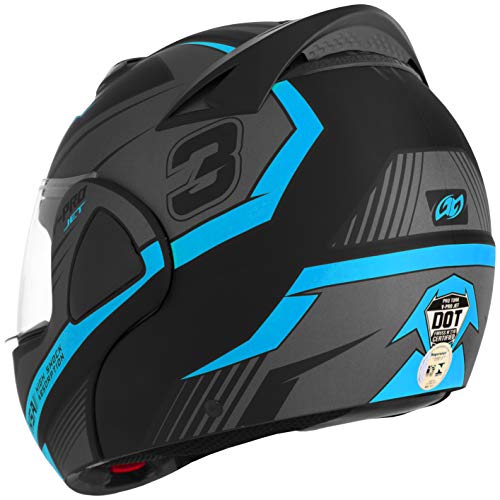 Pro Tork Capacete V-Pro Jet 3 Fosco 62 Preto/Azul Claro