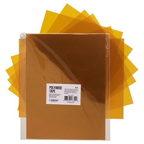 Gizmo Dorks Kapton Tape Polyimide for 3D Printers and Printing, 9 x 12 inches, 10 Sheets per Pack Cover