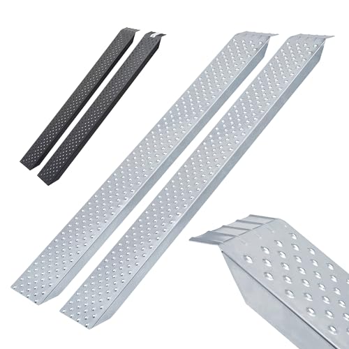 Arebos Lot de 2 rampes de chargement | Rampe de chargement pour moto | Barre de chargement en acier galvanisé | 200 kg par pièce, 400 kg par paire | Rampes...
