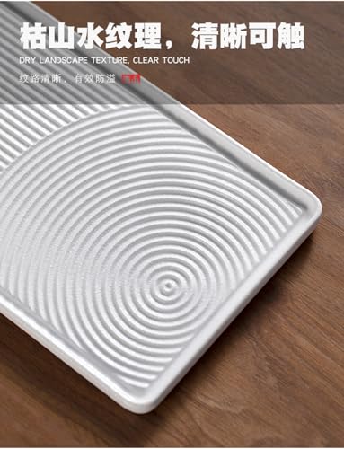 Plateau à thé en céramique blanche grand format de style moderne 31,5cm