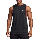 Rane Sports Herren Sport Tank Top Ärmellos, Fitness Muskelshirt Locker Geschnitten, Atmungsaktives Gym Tanktop für Training Bodybuilding Running Schwarz M
