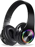 Bluetooth Headphones Over Ear,Wireless Headphones Over Ear, Foldable Wireless Lightweight Headset with Built-in HiFi Stereo Sound Noise Reduction Mic,FM, SD/TF for Online Class,Office, Phone, PC