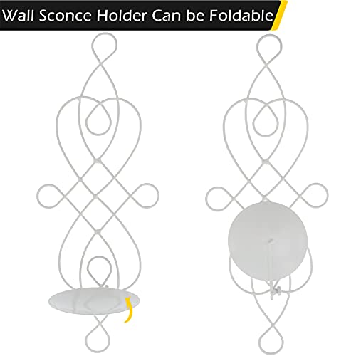 Dyna-Living Wall Sconces Set Of Two Decorative Metal Candle Sconces For Dining Room Wall Decor, Wall Decorations Sconce Candle Holder For Living Room, Bedroom, Fireplace, Yard Or Pathway (White) #TOP4