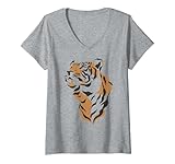 Photo Gallery donna tiger head wild cat animal face tigers amante maglietta con collo a v Photo Gallery donna tiger head wild cat animal face tigers amante maglietta con collo a v