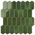 WalDecoo Peel and Stick Tile for Kitchen, Thicker Design 3D Self -Adhesive Long Hexagon Wall Tile Backsplash, Green 10-Sheet 12"x12" Stick on Tiles, Peel and Stick Wall Tiles for Kitchen