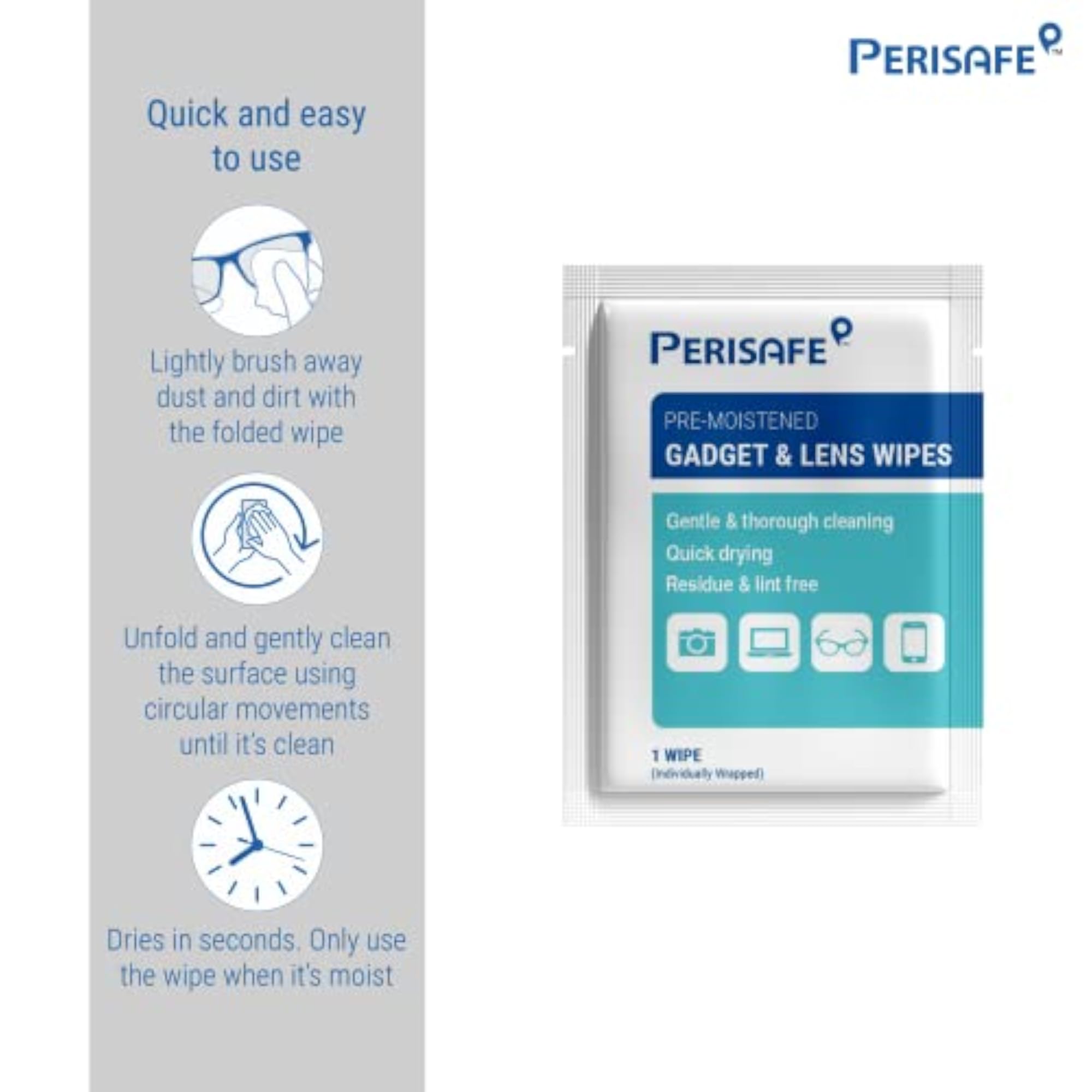 Pre-Moistened Gadget & Lens Cleaning Wipes