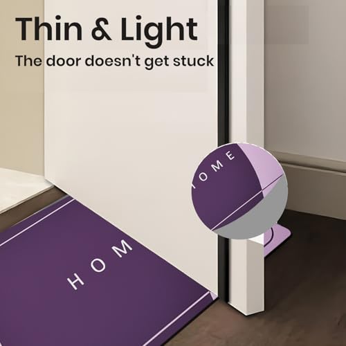 Image of MAXOSHINE PVC Bathroom Mats Anti Slip | Water Absorbent Bath Floor Mat | Quick Dry Anti Skid Bathroom Mats for Home | Door Mat for Wet Area 40x60 CM (Home Purple)