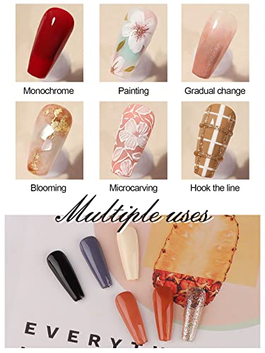 EBANKU 6 Farben Feste Creme Gel Nagellack Set, 3 in 1Pudding Creme Nagelgel Farbgel, Farbgel Für Gelnägel, Solid UV Gel… – Bild 6