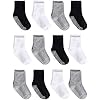 Zaples Grip Crew Socks with Non Slip/Anti Skid Soles for Baby Infants Toddlers Kids Boys Girls