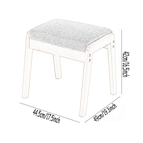 Taburete tapizado de superficie suave con patas de madera maciza para salón 4