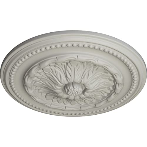 Image of Ekena Millwork 11 7 /8 inchOD x 3 5 /8 inchID x 7 /8 inchP Helene Ceiling Medallion Fits Canopies up to 5 1 /4 inch Ceiling Medallion, Flash Copper