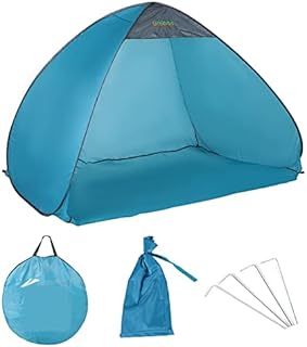 Unibos Pop Up Beach Tent for 2-3 Person Large Automatic Portable Sun Shade Tent Waterproof Windproof Beach Sun Shelter Instant Outdoor Beach Tent for Family