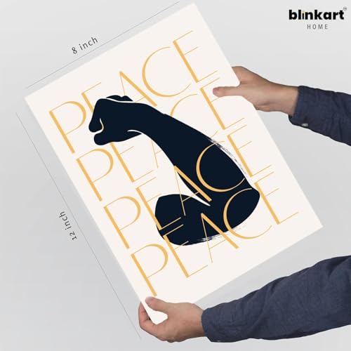 Image of BLINKART Black Cat Aesthetic Modern Art Walls With Frame | Natural Wood Texture | Living Room Bedroom Office Wall Decoration | Poster Home Decor Frames Wall Bedroom | 12x8 Inches (D68)