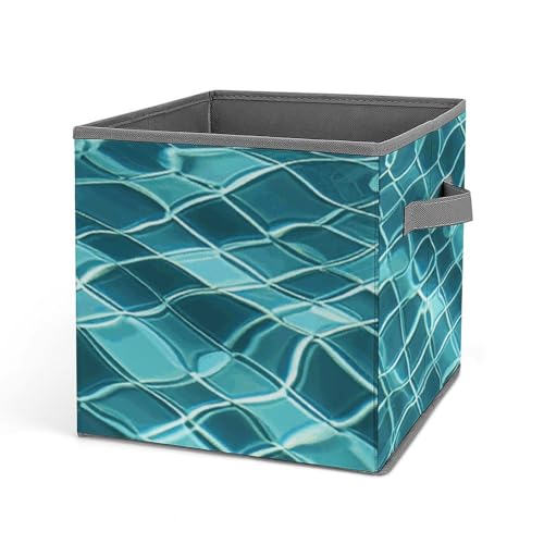 Boîte de rangement pliable pour vêtements avec impression d'eau azur - 2