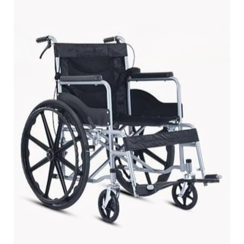 「NexPon」車いす 軽量 簡易 折り畳み 自走用 介助用 車椅子 介助ブレーキ付き ノーパンクタイヤ コンパクト 軽い車椅子 折りたたみ 車イス お年寄り 歩行車 (ハニカムメッシュブラック一体型ホイール)