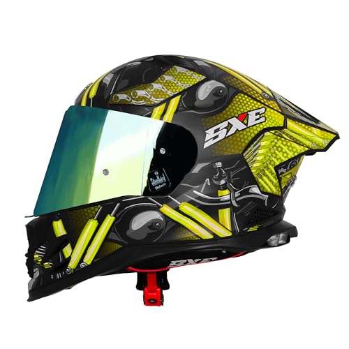Image of Steelbird SBH 61 SXE X2 ISI and Dot Certified Full Face Helmet for Men and with Inner Silver Sunshield